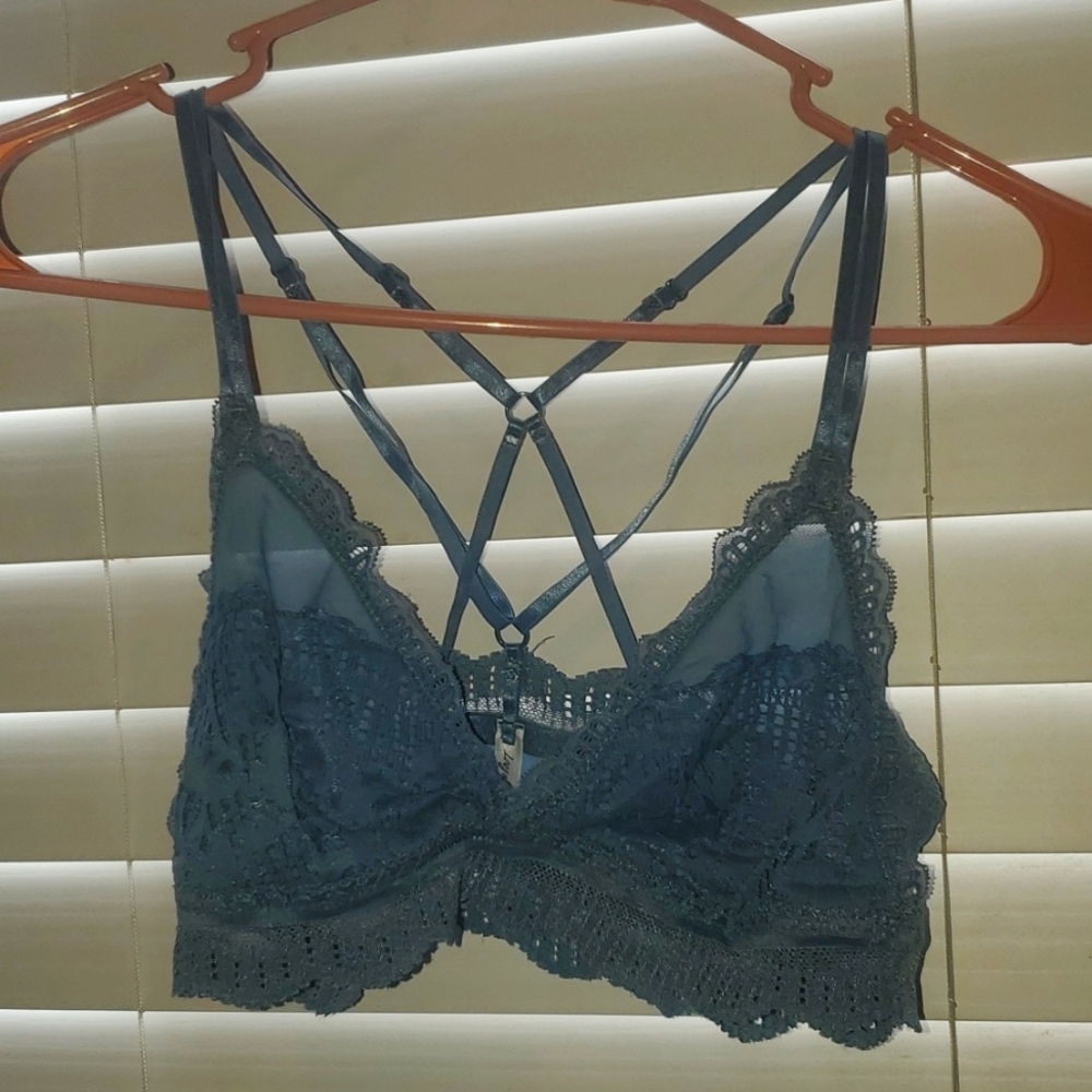 Small Blue Sheer Lace Bra